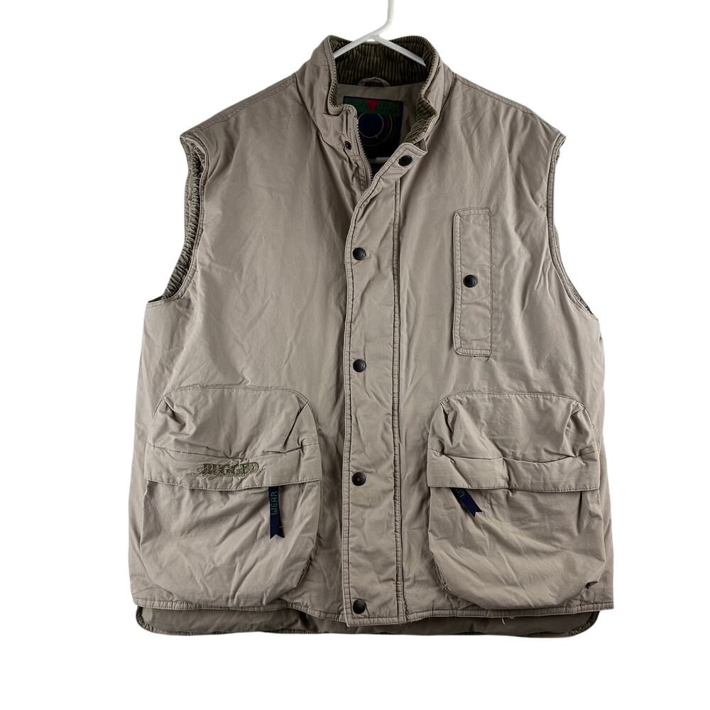 Vtg St Johns Bay Rugged Down Waterfowl Puffer Vest Men Large 100% Cotton READ